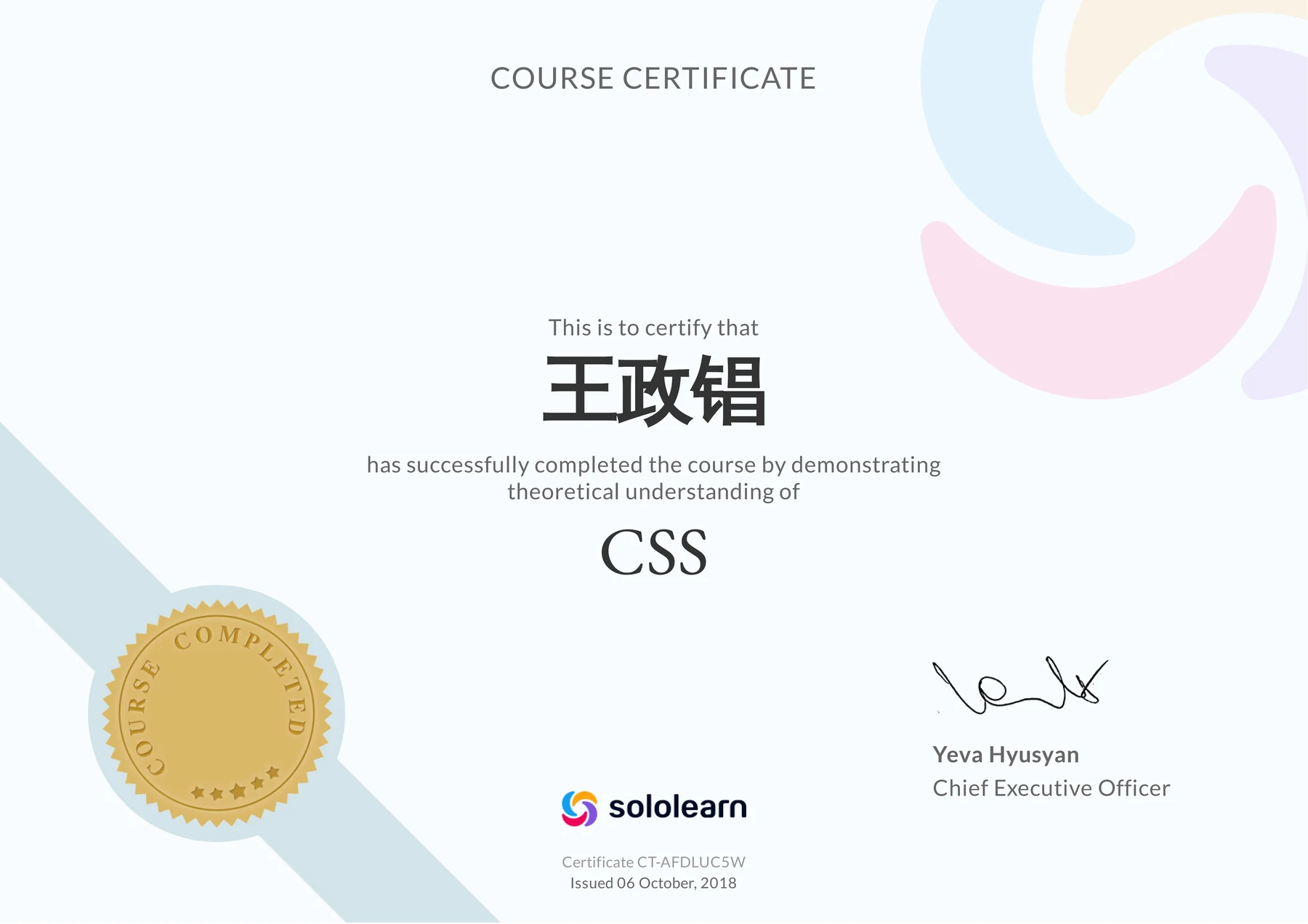 sololearn前端CSS证书